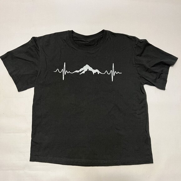 Mountain/Pulse/Outdoor Graphic/Vinyl T-Shirt Shirt Sleeve Dark Gray XL - Picture 1 of 8